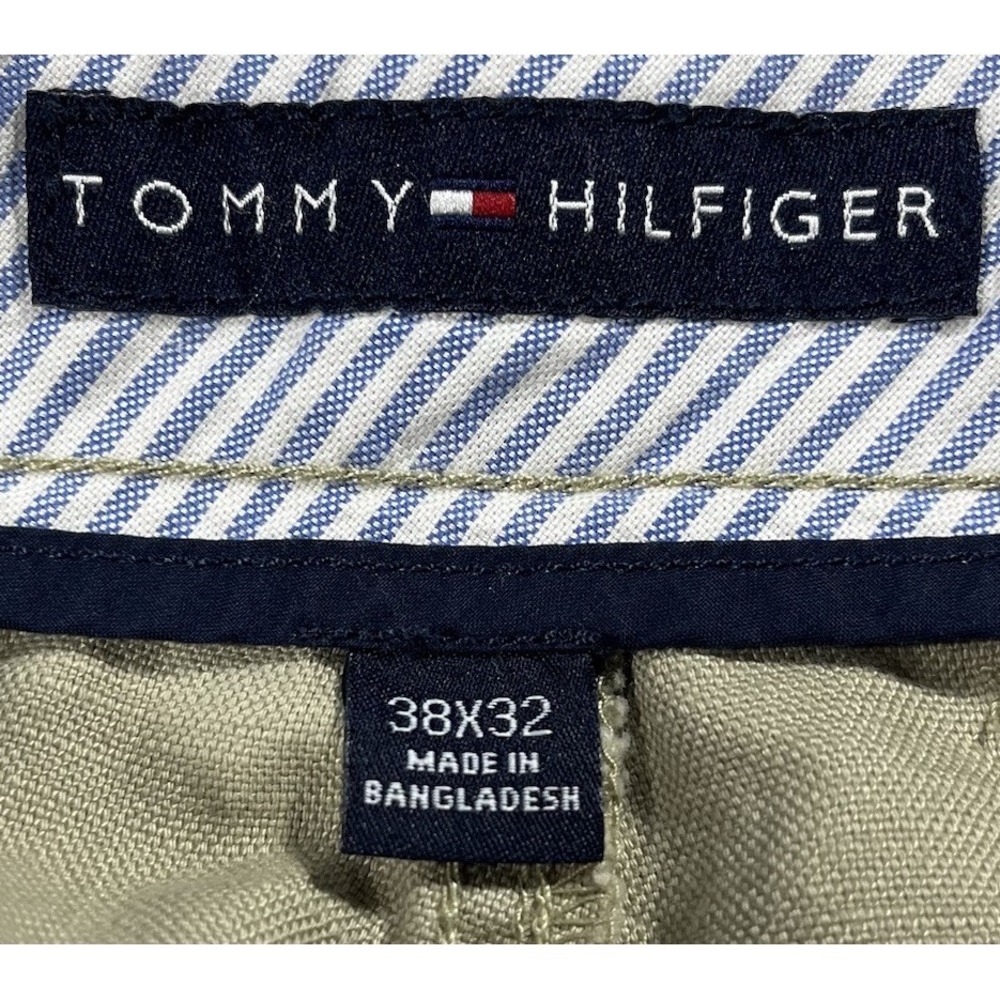 VTG Tommy Hilfiger Linen & Cotton Blend Pants Mens 38x32 Breathable Pleated Y2K - Picture 2 of 12